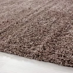 Xrugs Fluffy Shaggy Rug New Modern Brown Plain Mat Woven Bedroom Carpet Small Large XL