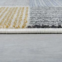 Xrugs Cream Geometric Rug Grey Yellow Modern Colourful Abstract Pattern Large Runner