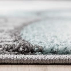 Xrug Kids Rug Grey Blue Bear Pattern Childrens Star Mat Round Nursery Playroom Carpet