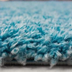 Xrugs Blue Fluffy Rug Modern Deep Pile Shaggy Mats Small Large Plain Room Floor Carpet