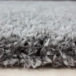 Xrugs Deep Pile Shaggy Rug Light Grey Plain Floor Carpets Small Large Round Fluffy Mat