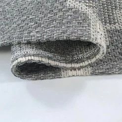 Xrugs Grey Trellis Rug 100% Cotton Large Small XL Rug Runner Washable Flat Weave Carpet Mat Cotton Rugs