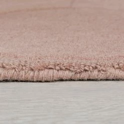 Xrugs Modern Dusky Pink Rug Geometric Dusty Plain Circle Pattern Woven Carpet Large Small Mat