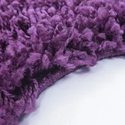 Xrugs Purple Fluffy Rug Shaggy Plain Bedroom Floor Mat Modern High Pile Round Carpets