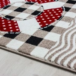 Xrugs Boys Rugs Beige Red Blue Marine Pattern Kids Carpets Childrens Bedroom Baby Mat