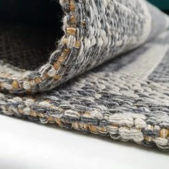 Xrugs Grey Mustard Rug Geometric 100% Cotton Small Extra Large XL Washable Modern Flat Weave Carpet Woven Living Room Mat