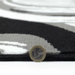 Xrugs Black And Grey Rug Modern Floral Pattern Carpet Large Bedroom Floor Lounge Mats