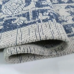 Xrugs Cotton Rug Washable Grey Navy Blue Oriental Pattern Rug Runner Large Small Flat Weave Carpet Mat Cotton Rugs