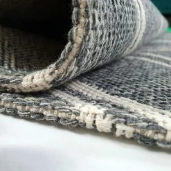 Xrugs Grey Rug Diamond Pattern 100% Cotton Small Extra Large Runner Washable Flatweave Carpet Living Room Bedroom Woven Mat