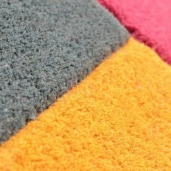 Xrug Mulitcoloured Wool Rug Thick Geometric New Carpet Bright Living Room Bedroom Mat Modern