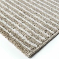 Xrugs Modern Pattern Rug Striped Beige White Microfiber Soft Pile Mat Bedroom Carpets
