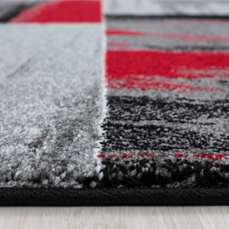 Xrugs Modern Rug Red Black Grey Check Pattern Carpets Lounge Runner Mat Small Large XL 2 Xrugs Modern Rug Red Black Grey Check Pattern Carpets Lounge Runner Mat Small Large XL