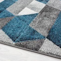 Xrugs Modern Rugs Grey Blue Diamond Pattern Carpets Geometric Dining Room Mat Hallway