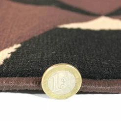 Xrugs Geometric Rug Chocolate Brown Black Checkered Mat Small Large Room Floor Carpets