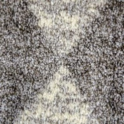 Xrugs Modern Grey Cream Rug Geometric Pattern Woven Low Pile Carpet Mat For Living Room Or Bedroom