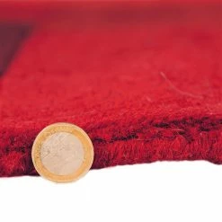 Xrug Red Wool Rug Thick Geometric Carpet Check Bedroom Living Room Mat Small X Large