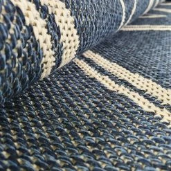 Xrugs Cotton Rug Navy Blue Diamond Pattern Washable Modern Woven Mat Carpet Small Extra Large