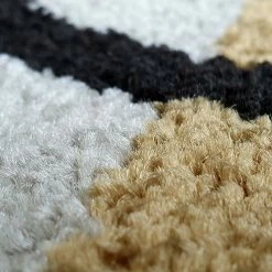 Xrugs Modern Abstract Rug Woven Ivory Gold Patterned Mat Small Large Room Area Carpets