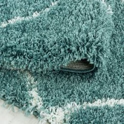Xrug Blue Rug Teal Fluffy Shaggy Carpet Soft Thick Large Small Dimaond Carpet For Living Room Bedroom