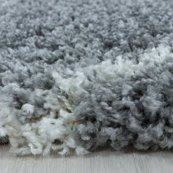 Xrug Grey Fluffy Rug Thick Soft Geometric Shaggy Carpet Large Small Bedroom Living Room Mat