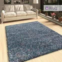 Xrugs Grey Blue Shaggy Rug Long Pile Modern Carpet Fluffy Extra Large Small Runner Bedroom Living Room Area Rugs