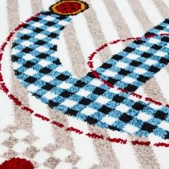 Xrugs Boys Rugs Beige Red Blue Marine Pattern Kids Carpets Childrens Bedroom Baby Mat