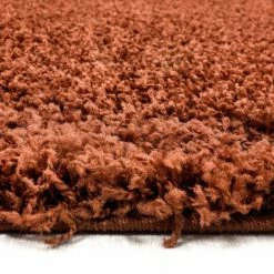 Xrugs Deep Pile Shaggy Rug Modern Terracotta Fluffy Mat Small Large Plain Room Carpets