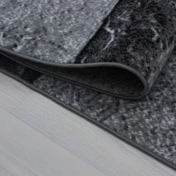 Xrugs Geometric Rug Black Grey 3D Effect Pattern Carpet Bedroom Runner Mat Small Large Modern