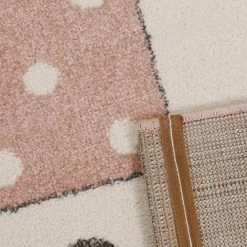 Xrugs Childrens Star Rug Grey Pink Pastel Colour Modern Kids Carpet Baby Nursery Mats