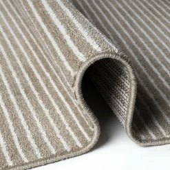 Xrugs Modern Pattern Rug Striped Beige White Microfiber Soft Pile Mat Bedroom Carpets