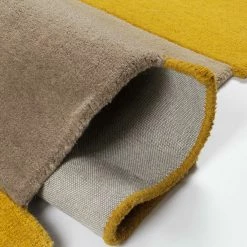 Xrug Yellow Wool Rug Thick Mustard Carpet Rugs Geometric Abstract Mat Small Large New