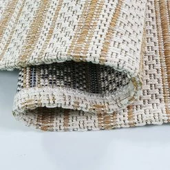 Xrugs Cotton Rug Yellow Mustard Cream Striped Small Large Runner Washable Living Room Bedroom Flat Woven Carpet Area Mat Cotton Rugs