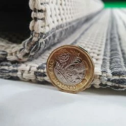 Xrugs Striped Rug Runner Grey White Cream 100% Cotton Washable Woven Carpet Mat Small Large Flat Weave Rugs For Living Room & Bedroom Or Hallway Cotton Rugs