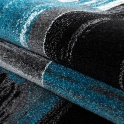 Xrugs Abstract Rug Modern Grey Black Blue Geometric Mat Room Floor Lounge Check Carpet