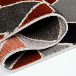 Xrugs Modern Geometric Rug Terracotta Grey Bedroom Mat Woven Diamond Pattern Carpets