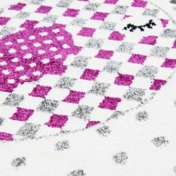 Xrugs Nursery Rug White Grey Purple Bird Pattern Carpet Kids Play Childrens Animal Mat