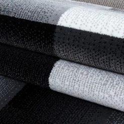 Xrugs Geometric Rug Modern Black Grey Pattern Carpet Living Room Hall Mats Small Large