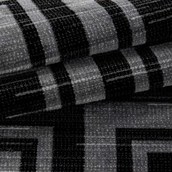 Xrugs Check Rug Modern Black And Grey Geometric Pattern Carpet Small Large Bedroom Mat