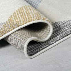 Xrugs Cream Geometric Rug Grey Yellow Modern Colourful Abstract Pattern Large Runner