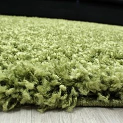 Xrugs Green Fluffy Rug Large Shaggy Modern Plain Carpet Small Bedroom Round Fluffy Mat