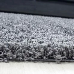 Xrugs Grey Rug Fluffy Bedroom Floor Plain Mat New Modern High Pile Round Room Carpets