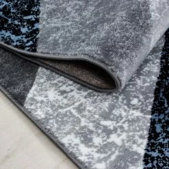 Xrugs Geometric Rug Grey Blue Zig Zag Pattern Carpets Bedroom Floor Modern Chevron Mat