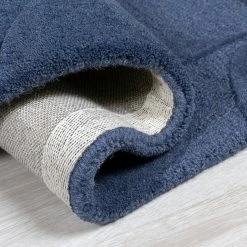 Xrugs Navy Blue Rug Plain Geometric Pattern Living Room Bedroom Carpet Mat Large Small Modern