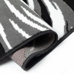 Xrugs Black And Grey Rug Modern Floral Pattern Carpet Large Bedroom Floor Lounge Mats