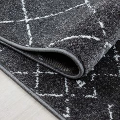 Xrugs Modern Grey Rug Small Extra Large Check Pattern Geometric Mat Living Room Carpet