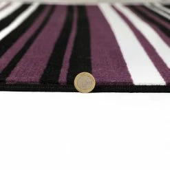 Xrugs Modern Rug Purple Black Striped Pattern Mat Living Room Hall Carpet Small Large
