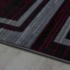 Xrugs Geometric Rug For Living Room Grey Red Check Mat Modern Small Large Hall Carpets