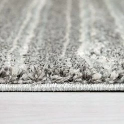 Xrugs Grey Rug Bedroom Modern Striped Soft Pile Carpet Tassels Large Small Woven Mat