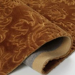 Xrugs Gold Rug Damask Style Floral Pattern Modern Living Room Bedroom Carpet Mat Sizes