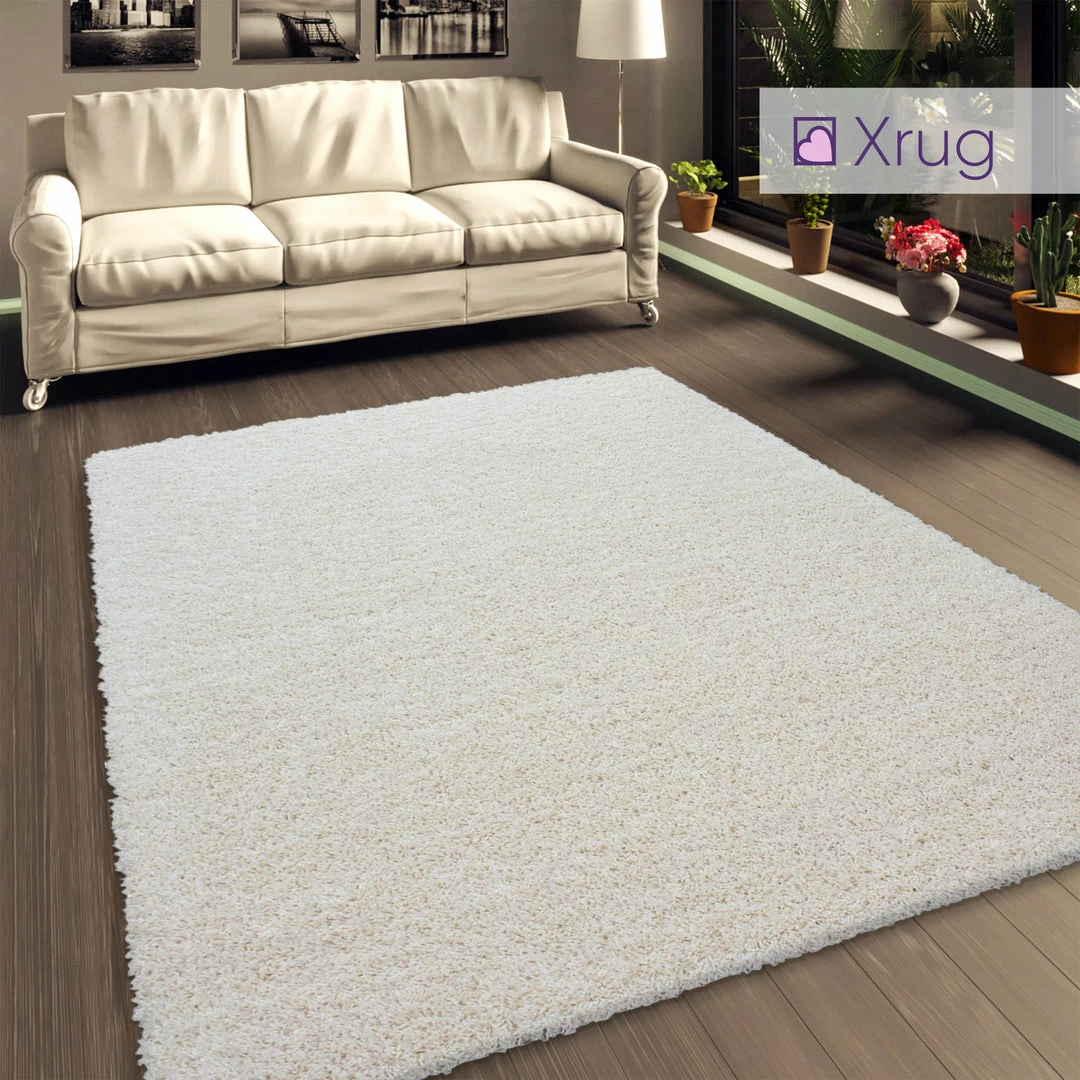 Xrugs Modern White Cream Shaggy Rug 50mm Long Pile Fluffy Carpet Extra Large Small Circle Round Mat For Living Room Bedroom 1 Xrugs Modern White Cream Shaggy Rug 50mm Long Pile Fluffy Carpet Extra Large Small Circle Round Mat For Living Room Bedroom